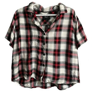 Rails Button Down Plaid Shirt Red and Black Comfy Rayon, Women's‎ Size Medium